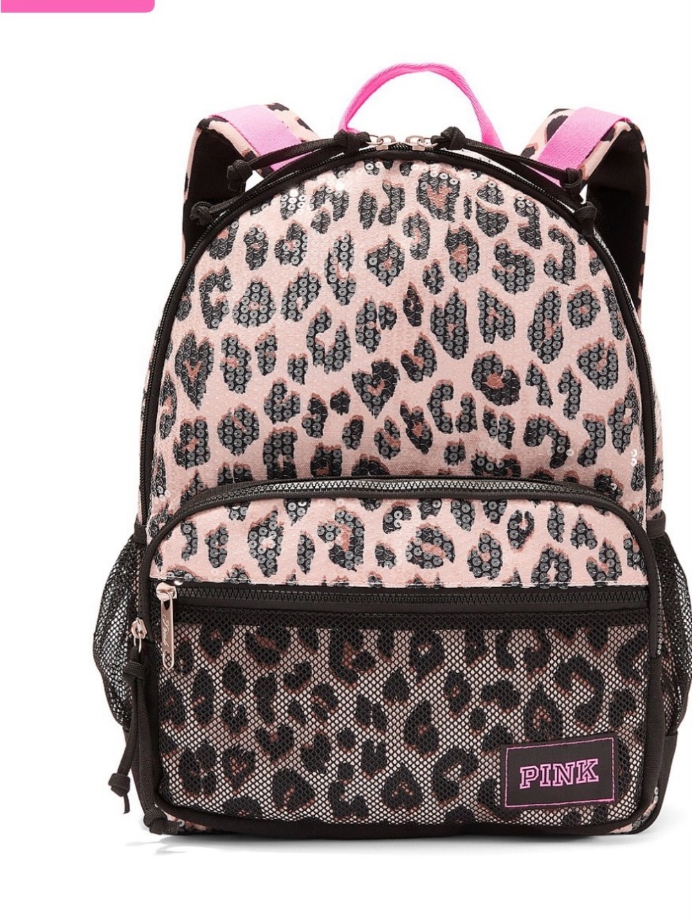 PINK Victoria's Secret Leopard Sequin Backpack in Pink. FULL SIZE